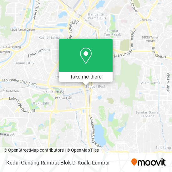 Kedai Gunting Rambut Blok D map