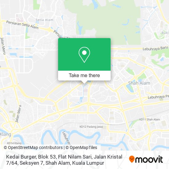 Kedai Burger, Blok 53, Flat Nilam Sari, Jalan Kristal 7 / 64, Seksyen 7, Shah Alam map