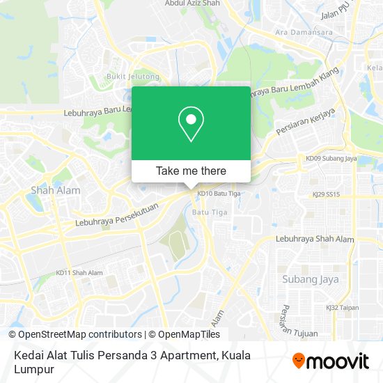 Peta Kedai Alat Tulis Persanda 3 Apartment