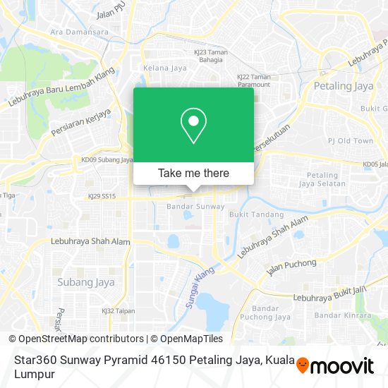 Star360 Sunway Pyramid 46150 Petaling Jaya map