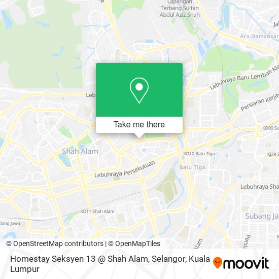 Peta Homestay Seksyen 13 @ Shah Alam, Selangor