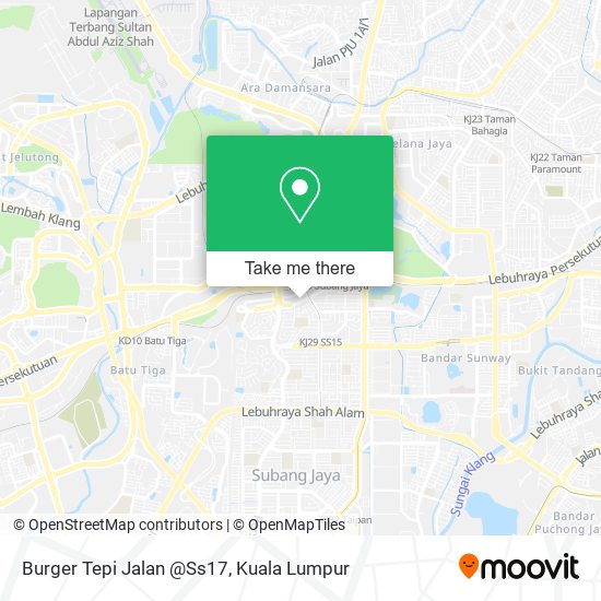 Burger Tepi Jalan @Ss17 map