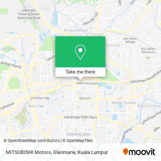 MITSUBISHI Motors, Glenmarie map