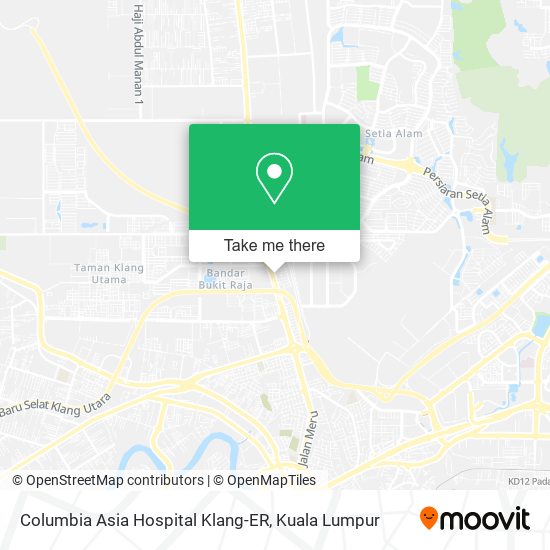 Columbia Asia Hospital Klang-ER map