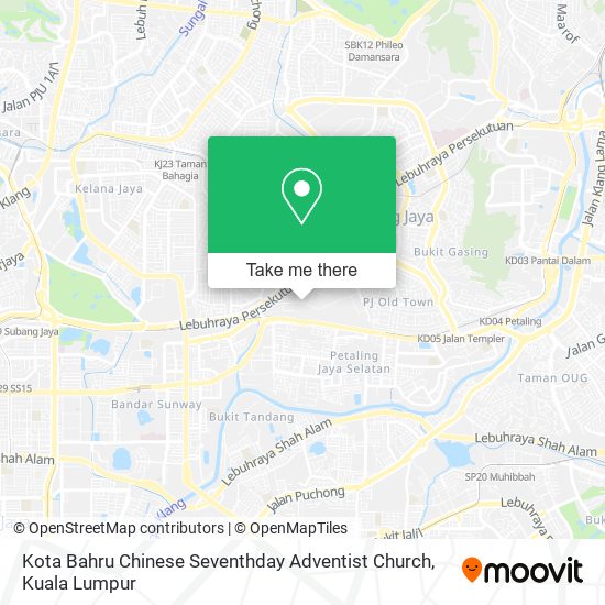 Peta Kota Bahru Chinese Seventhday Adventist Church