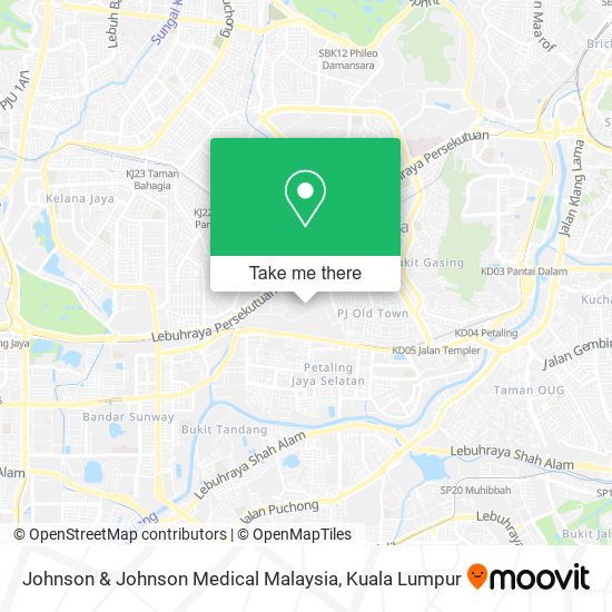 Johnson & Johnson Medical Malaysia map