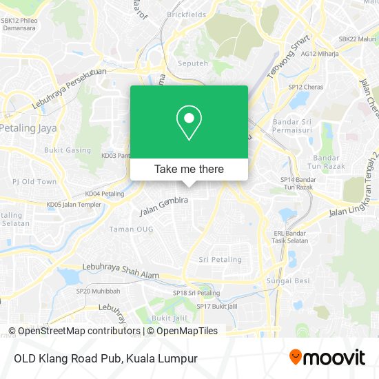 Peta OLD Klang Road Pub