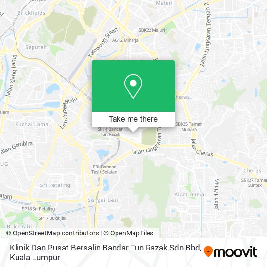 Peta Klinik Dan Pusat Bersalin Bandar Tun Razak Sdn Bhd