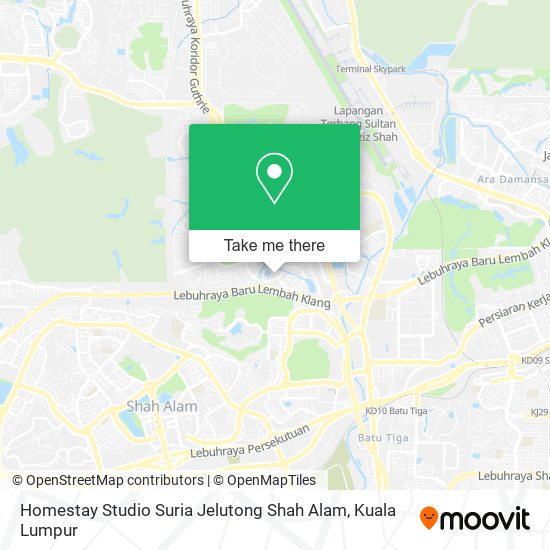 Peta Homestay Studio Suria Jelutong Shah Alam