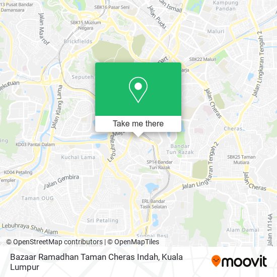 Bazaar Ramadhan Taman Cheras Indah map