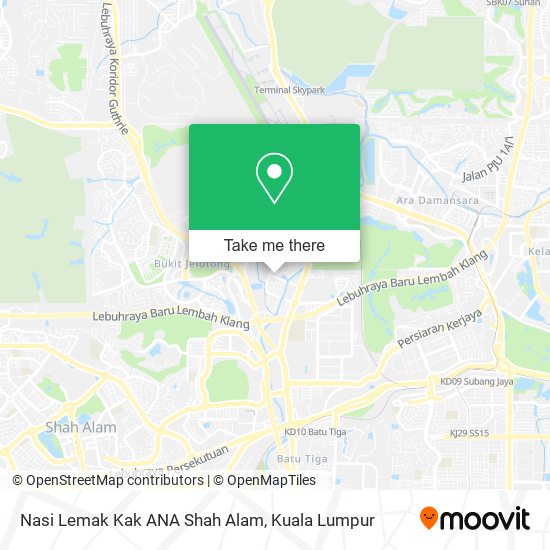Nasi Lemak Kak ANA Shah Alam map