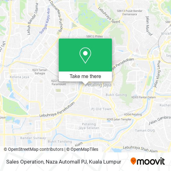 Sales Operation, Naza Automall PJ map