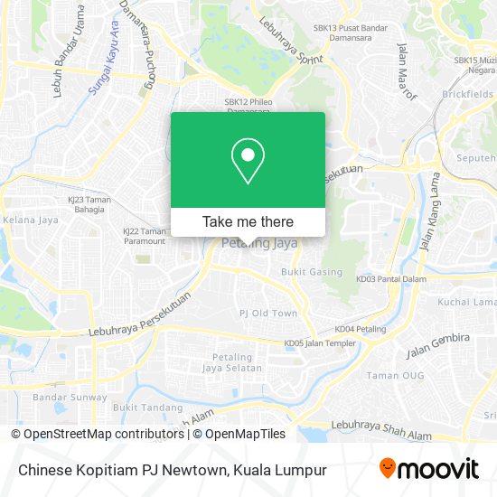 Chinese Kopitiam PJ Newtown map