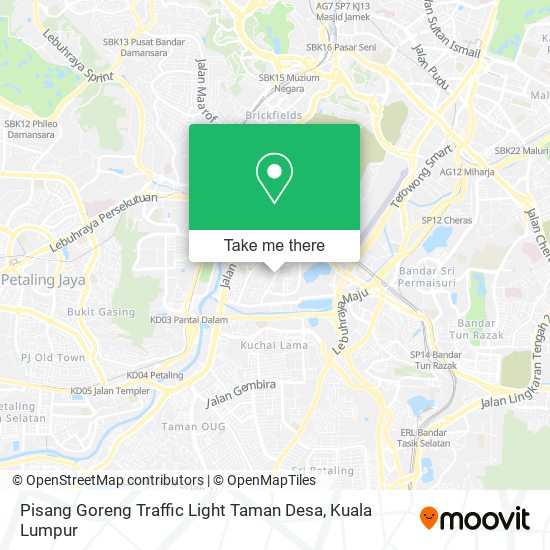 Peta Pisang Goreng Traffic Light Taman Desa