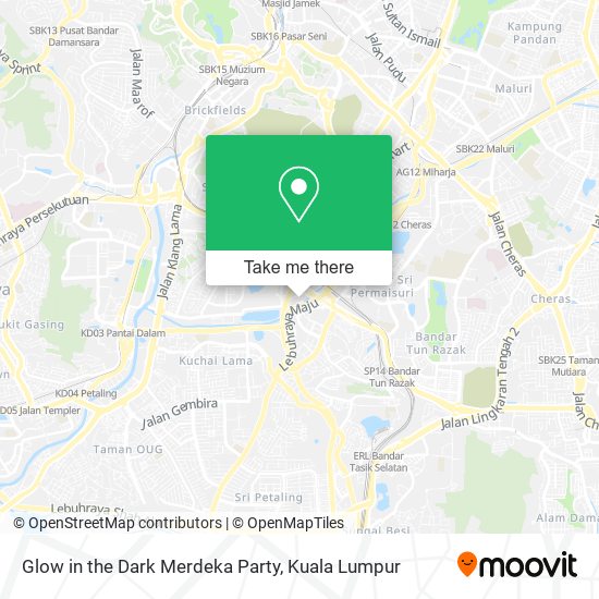 Glow in the Dark Merdeka Party map