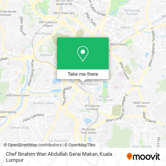 Peta Chef Ibrahim Wan Abdullah Gerai Makan