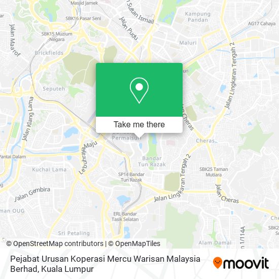 Pejabat Urusan Koperasi Mercu Warisan Malaysia Berhad map