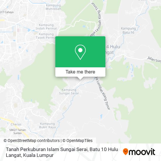 Tanah Perkuburan Islam Sungai Serai, Batu 10 Hulu Langat map