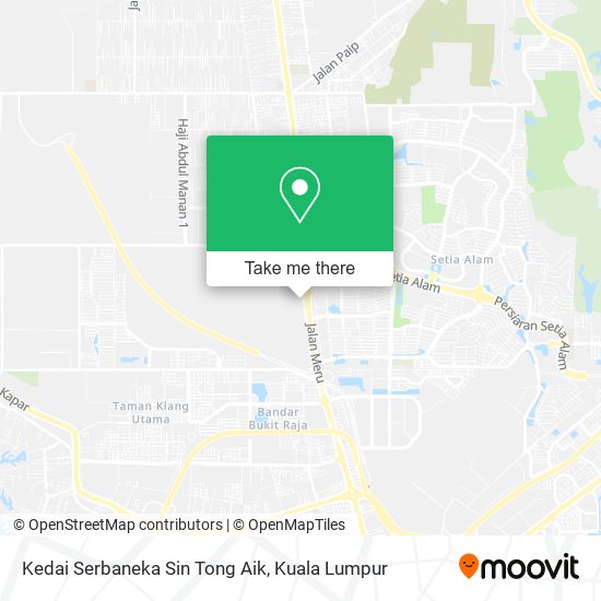 Peta Kedai Serbaneka Sin Tong Aik