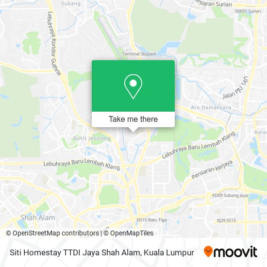 Peta Siti Homestay TTDI Jaya Shah Alam