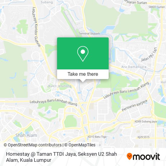 Peta Homestay @ Taman TTDI Jaya, Seksyen U2 Shah Alam