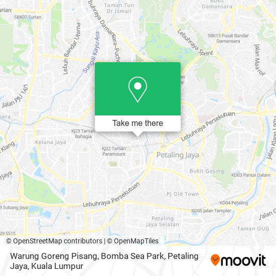 Peta Warung Goreng Pisang, Bomba Sea Park, Petaling Jaya
