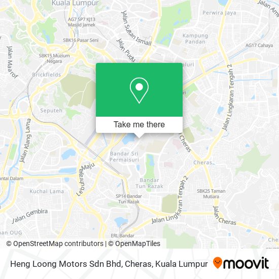 Peta Heng Loong Motors Sdn Bhd, Cheras