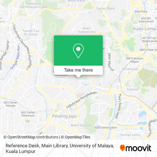 Reference Desk, Main Library, University of Malaya map