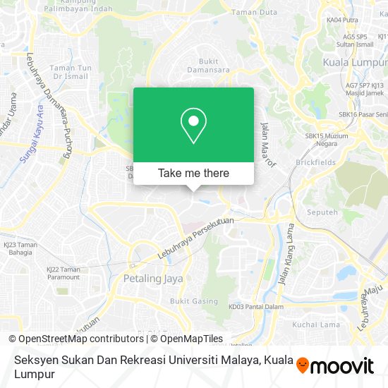 Peta Seksyen Sukan Dan Rekreasi Universiti Malaya