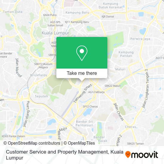 Customer Service and Property Management map