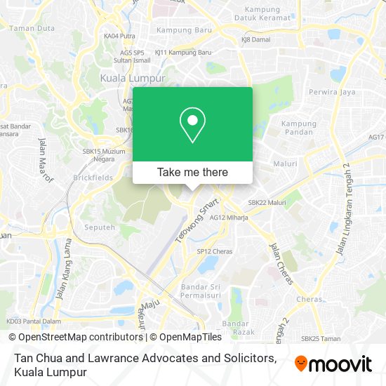 Tan Chua and Lawrance Advocates and Solicitors map
