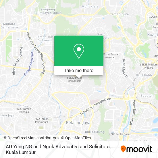AU Yong NG and Ngok Advocates and Solicitors map