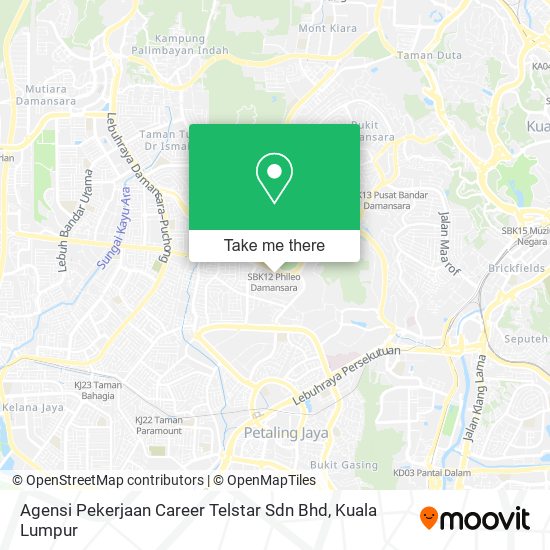 Peta Agensi Pekerjaan Career Telstar Sdn Bhd