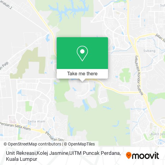 Peta Unit Rekreasi,Kolej Jasmine,UITM Puncak Perdana