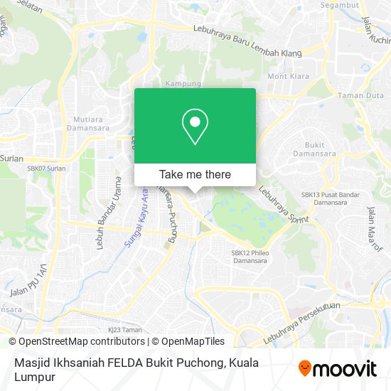 Peta Masjid Ikhsaniah FELDA Bukit Puchong