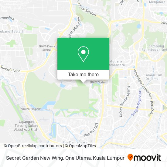 Secret Garden New Wing, One Utama map