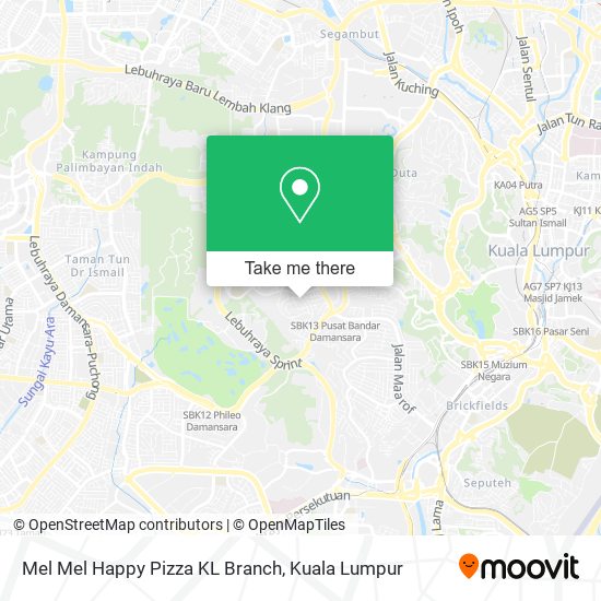 Mel Mel Happy Pizza KL Branch map