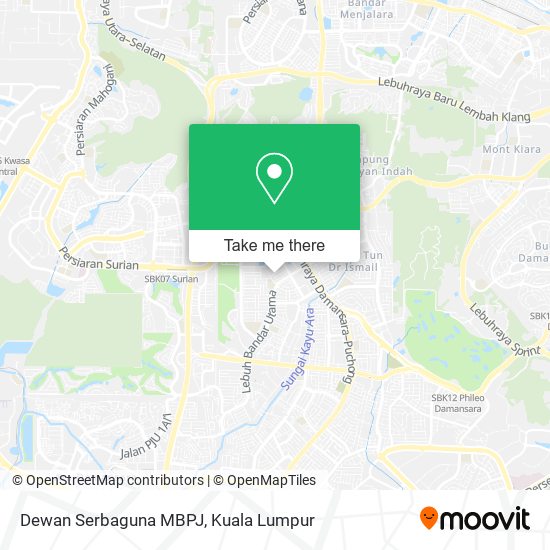 Dewan Serbaguna MBPJ map