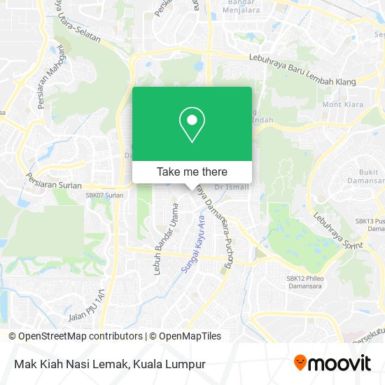 Mak Kiah Nasi Lemak map