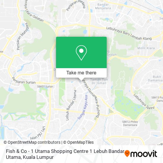 Peta Fish & Co - 1 Utama Shopping Centre 1 Lebuh Bandar Utama