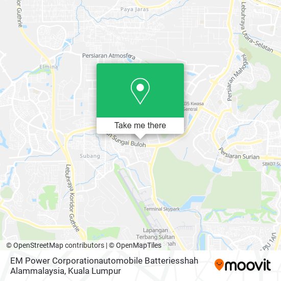 EM Power Corporationautomobile Batteriesshah Alammalaysia map