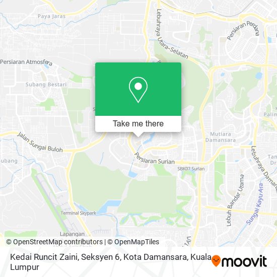 Peta Kedai Runcit Zaini, Seksyen 6, Kota Damansara