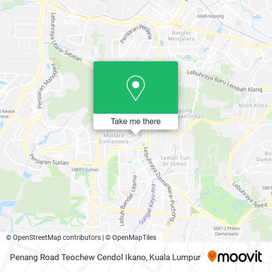 Peta Penang Road Teochew Cendol Ikano