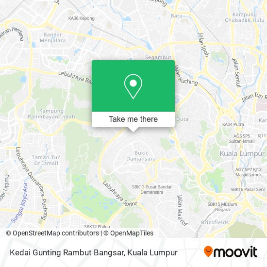 Kedai Gunting Rambut Bangsar map