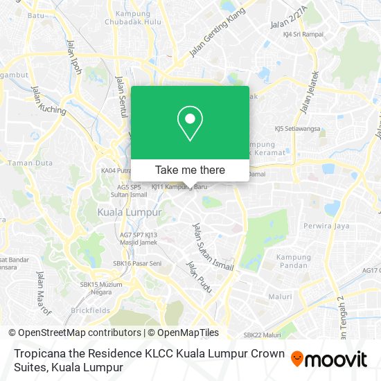 Tropicana the Residence KLCC Kuala Lumpur Crown Suites map