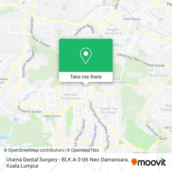 Peta Utama Dental Surgery - BLK A-2-06 Neo Damansara
