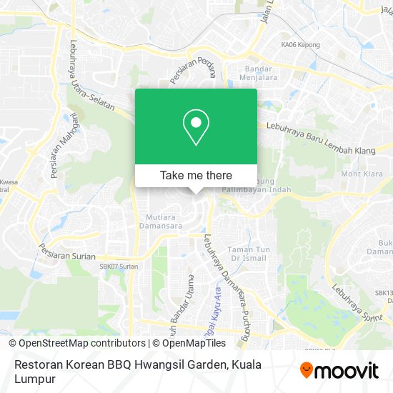 Peta Restoran Korean BBQ Hwangsil Garden