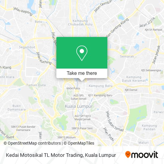 Peta Kedai Motosikal TL Motor Trading