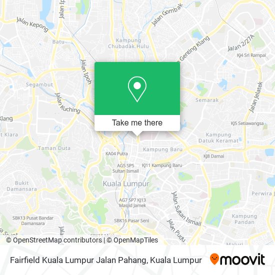 Fairfield Kuala Lumpur Jalan Pahang map
