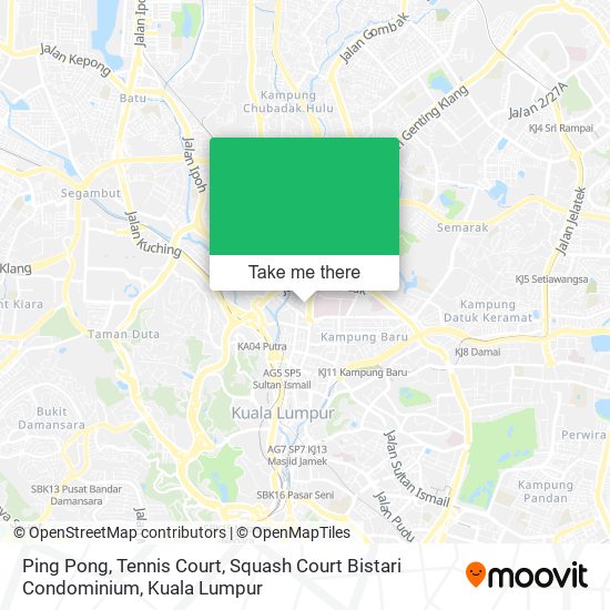 Ping Pong, Tennis Court, Squash Court Bistari Condominium map